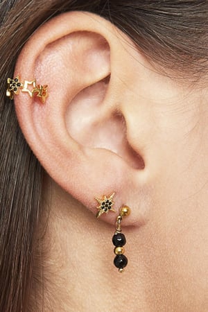 Earrings In A Row Blue Stainless Steel h5 Picture2